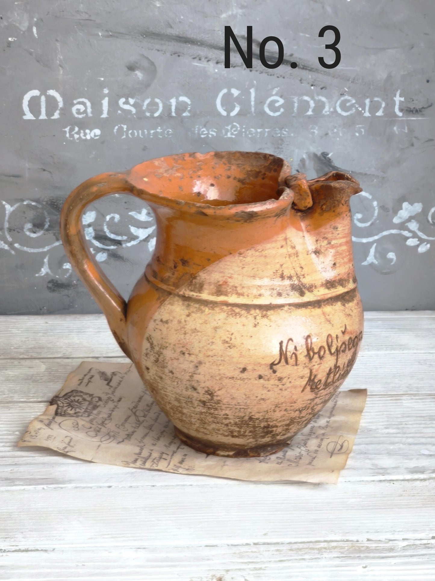 Antique Terracotta Pitcher Pot: Rustic French Confit Jar, Vase