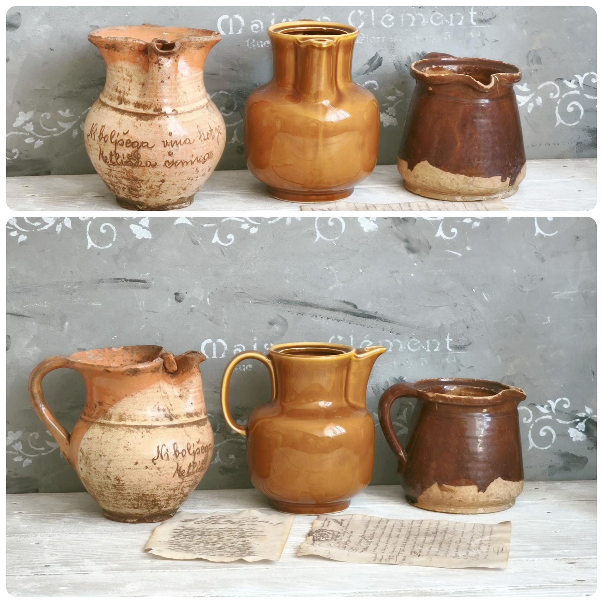 Antique Terracotta Pitcher Pot: Rustic French Confit Jar, Vase