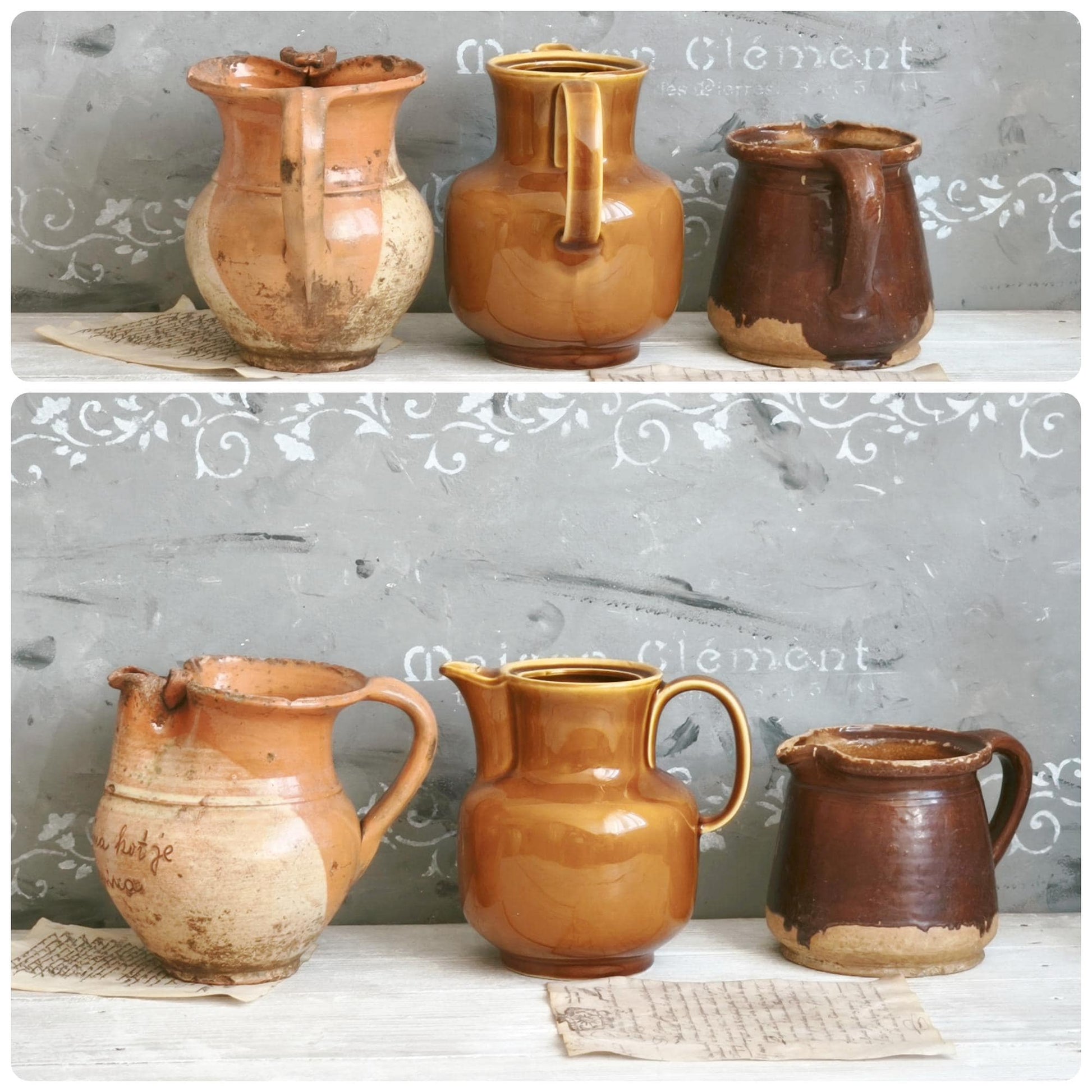 Antique Terracotta Pitcher Pot: Rustic French Confit Jar, Vase