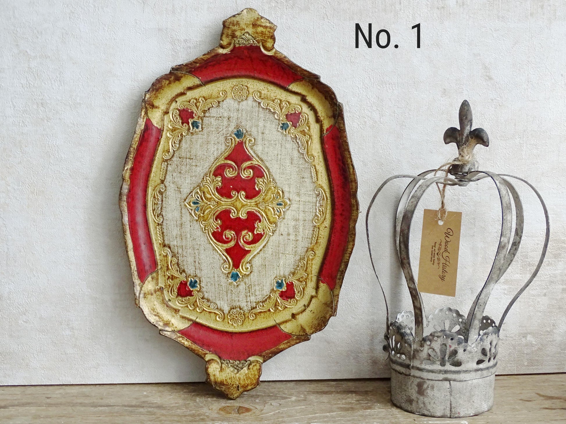 Florentine Gilded Wood Serving Tray: Italian Florence Shabby Chic Vanity Tray