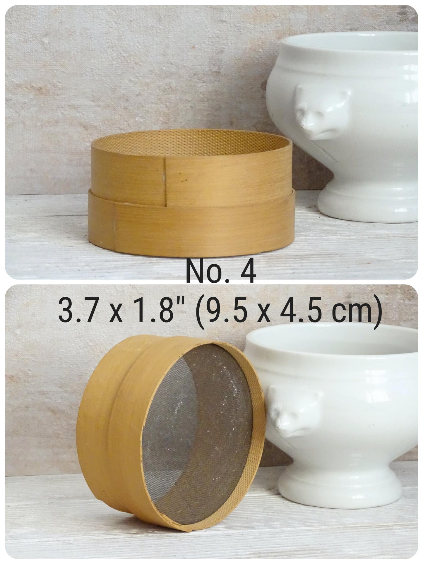Small Wood Flour Sifter, Bentwood Sieve, Kitchen Baking Utensil, Round Old Sifter, Wood Mesh Colander, French Farmhouse Country Kitchen