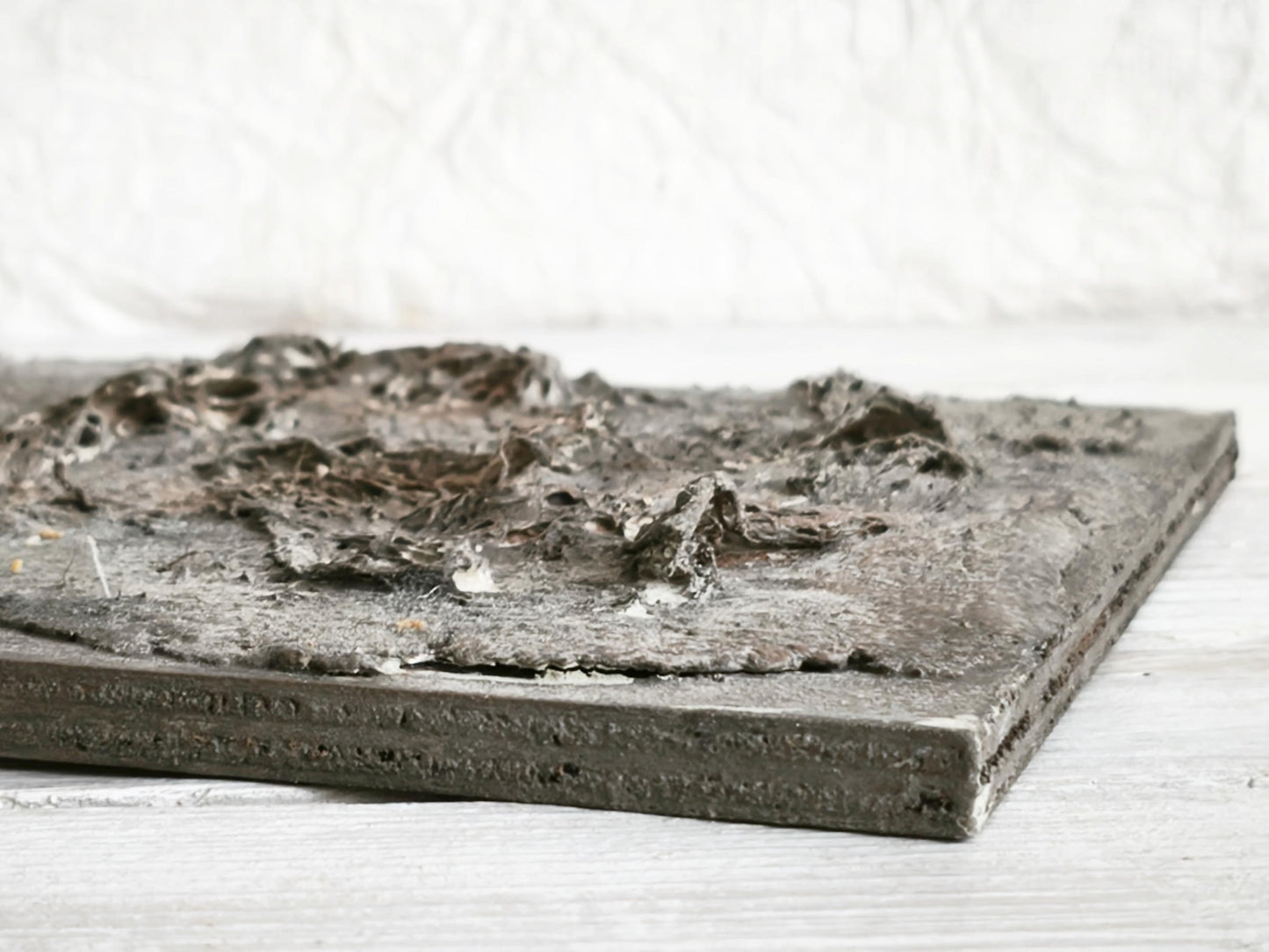 Wabi Sabi Textured Plaster Wall Art, Japandi Neutral Sculpture, Organic Modern Decor