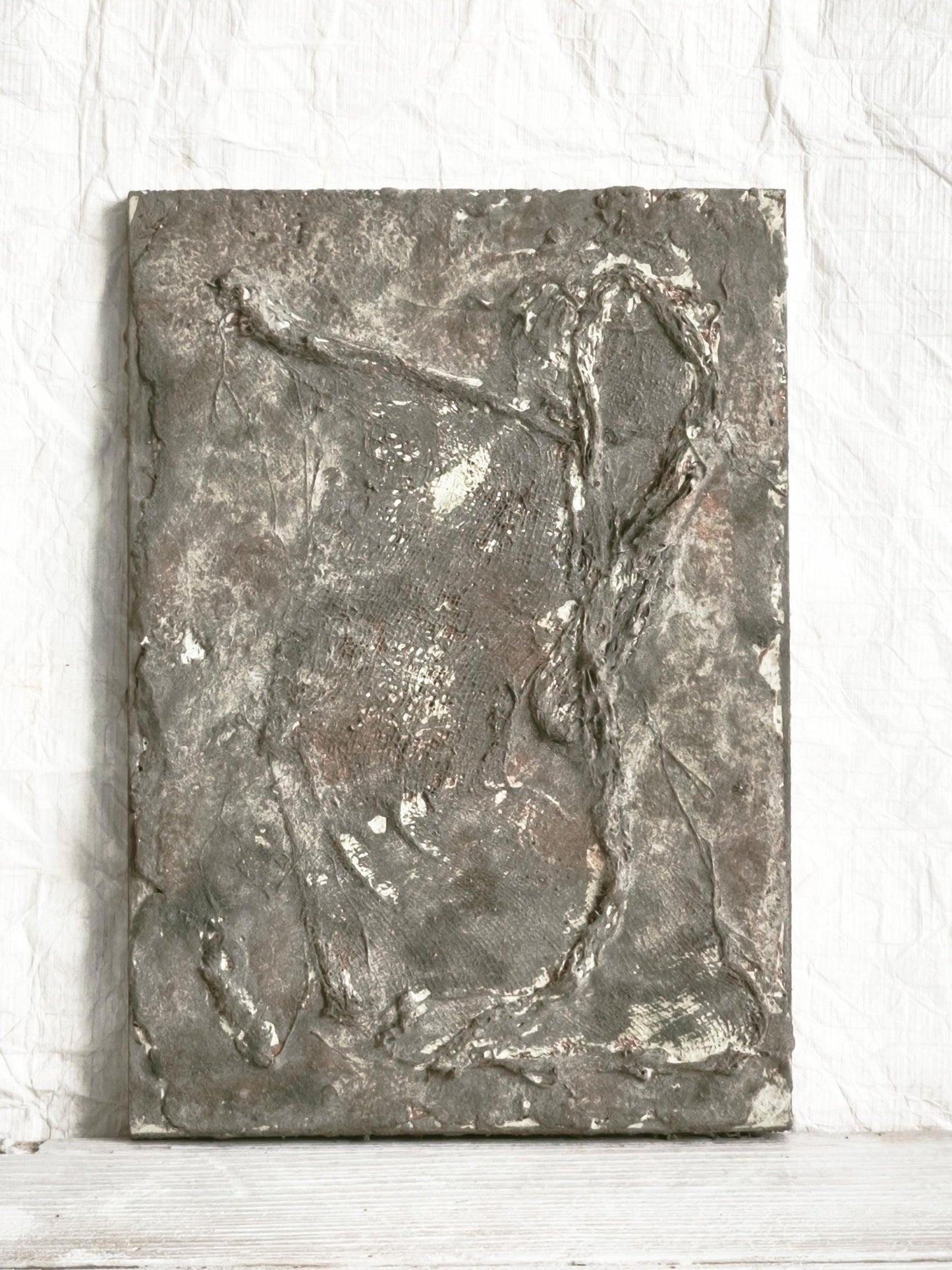 Wabi Sabi Textured Plaster Wall Art, Japandi Neutral Sculpture, Organic Modern Decor