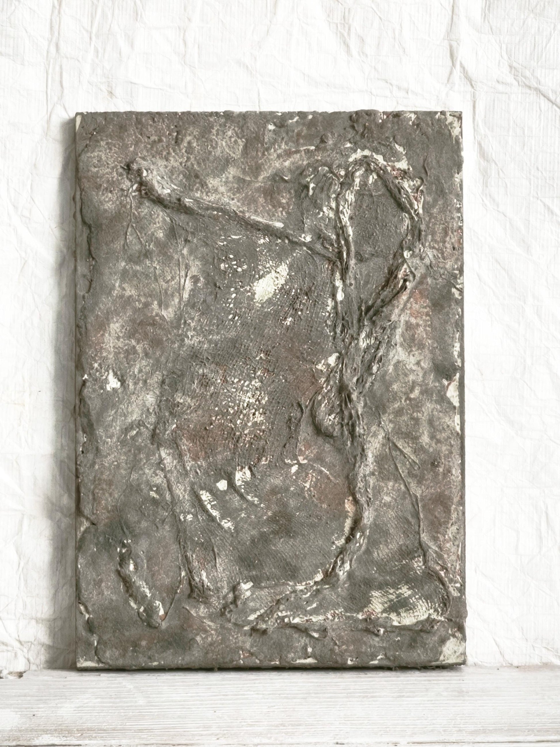 Wabi Sabi Textured Plaster Wall Art, Japandi Neutral Sculpture, Organic Modern Decor
