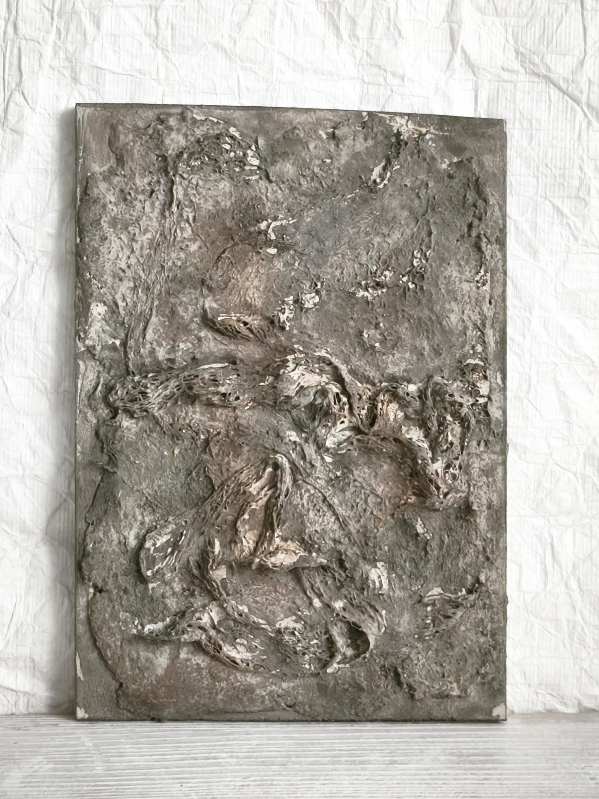 Wabi Sabi Textured Plaster Wall Art, Japandi Neutral Sculpture, Organic Modern Decor