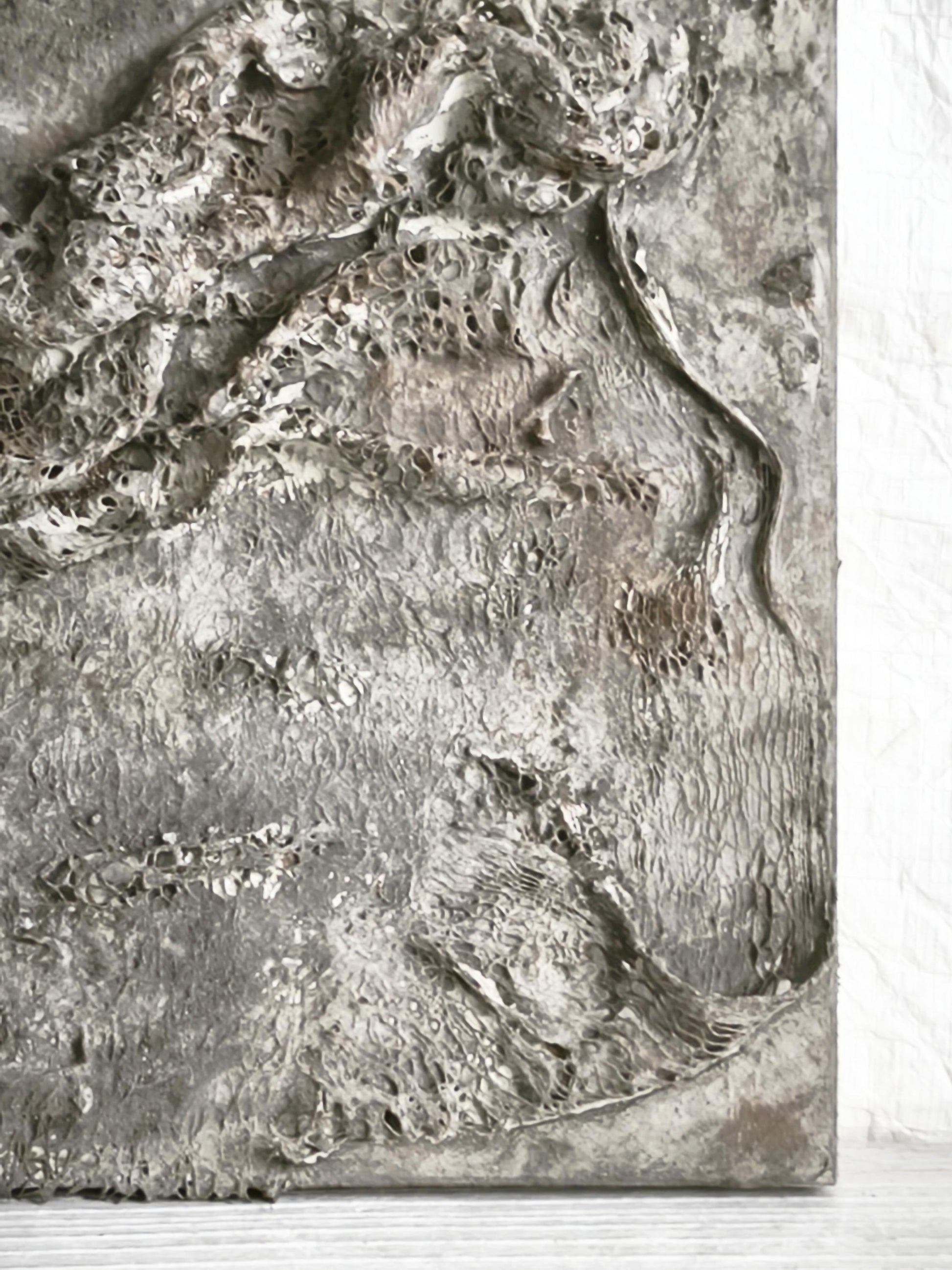 Wabi Sabi Textured Plaster Wall Art, Japandi Neutral Sculpture, Organic Modern Decor