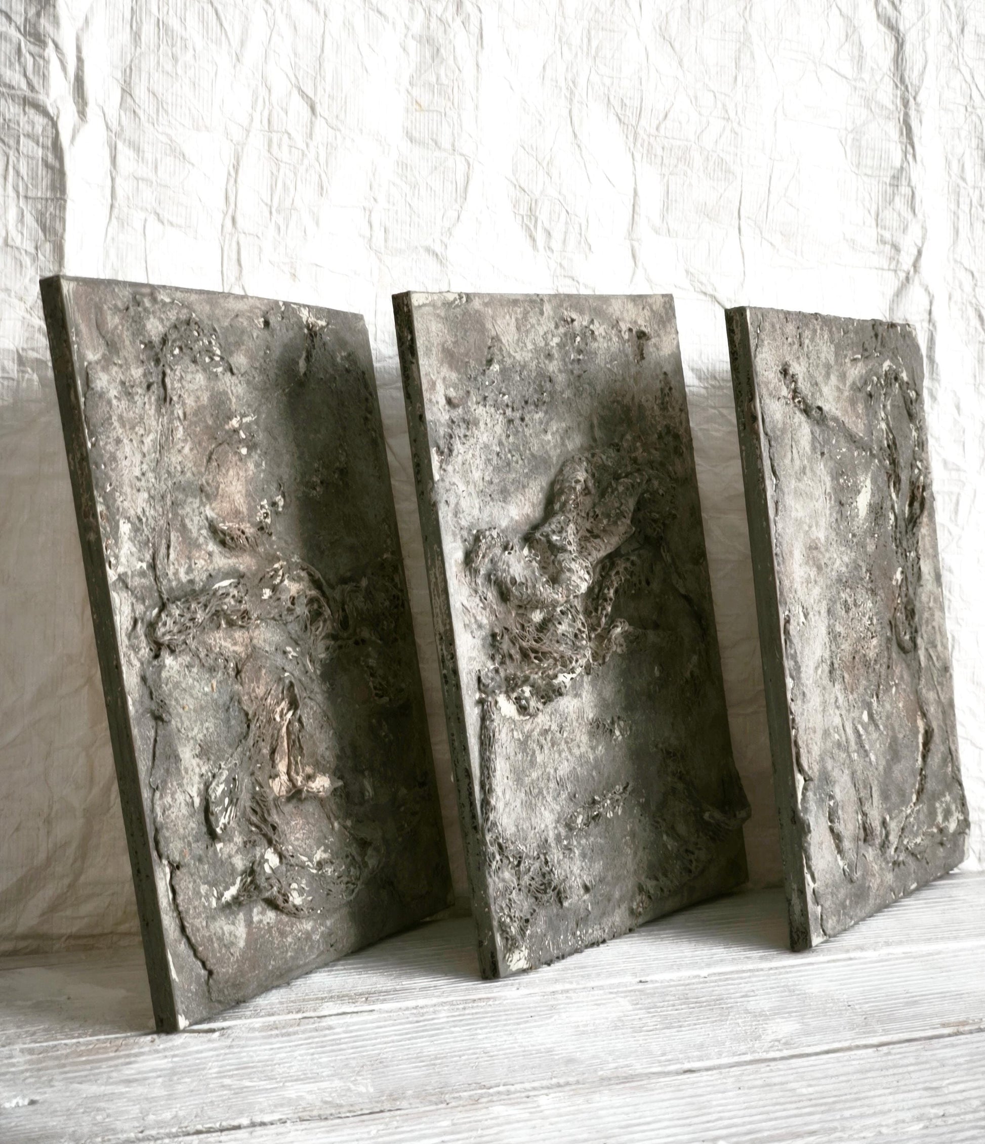 Wabi Sabi Textured Plaster Wall Art, Japandi Neutral Sculpture, Organic Modern Decor