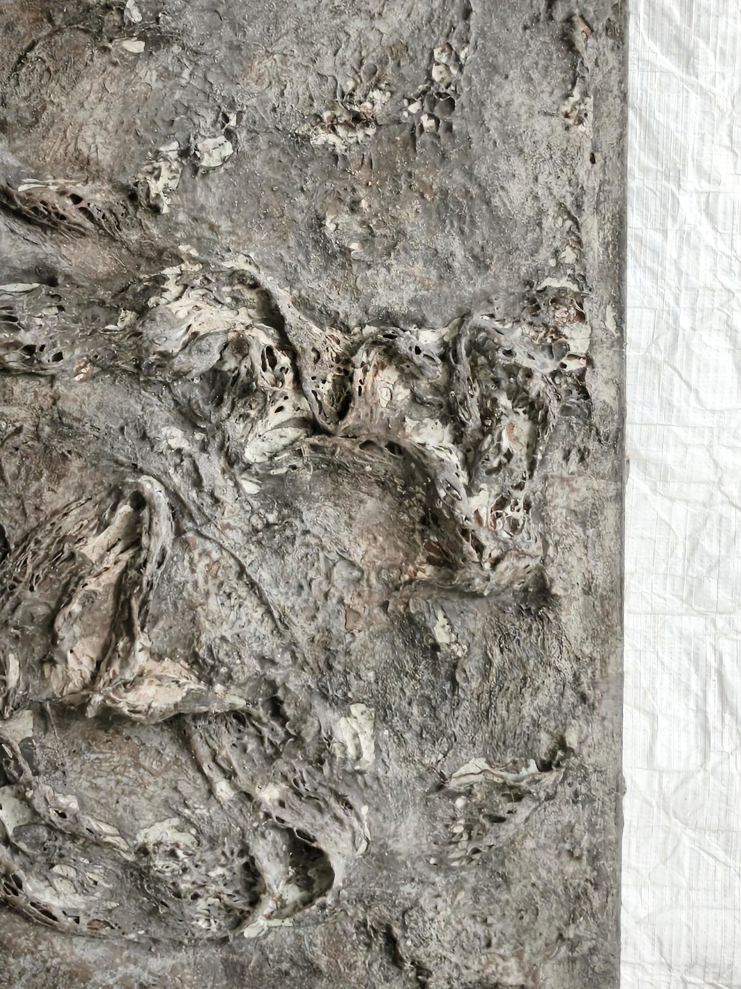 Wabi Sabi Textured Plaster Wall Art, Japandi Neutral Sculpture, Organic Modern Decor