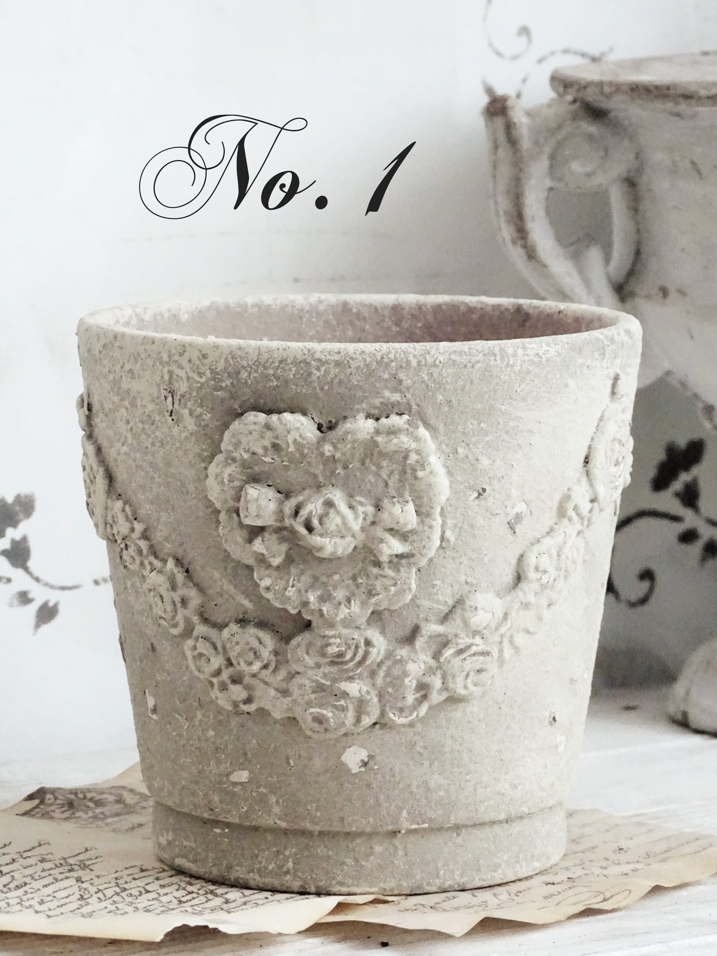 Distressed Gray Ceramic Plant Pot Stone Effect, Textured Planter, Flower Pot Clay Ornaments, Indoor Gardening, Rustic Pottery Vase