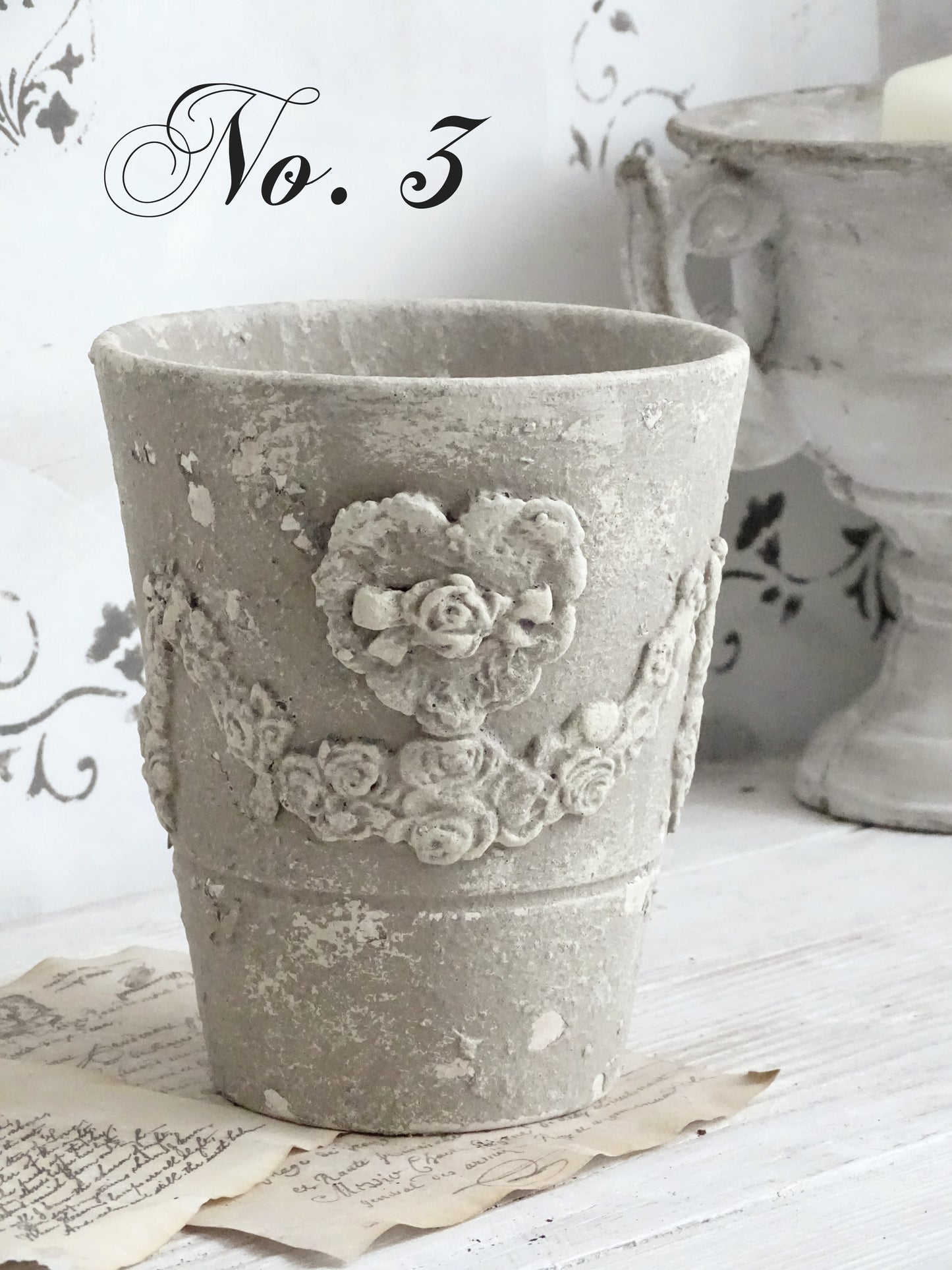 Distressed Gray Ceramic Plant Pot Stone Effect, Textured Planter, Flower Pot Clay Ornaments, Indoor Gardening, Rustic Pottery Vase