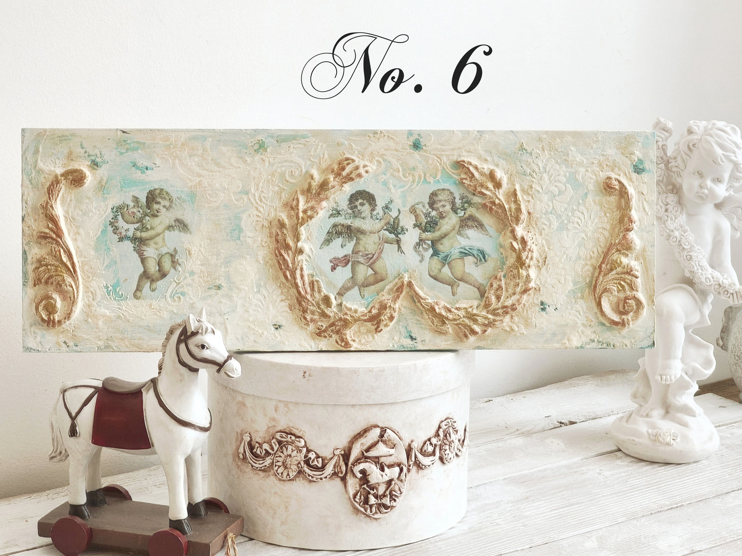 Pink or White Cherub Wall Plaque, Antique French Inspired Wall Decor