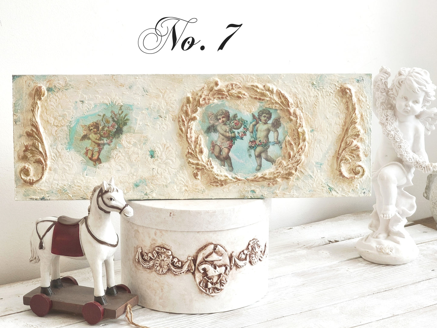 Pink or White Cherub Wall Plaque, Antique French Inspired Wall Decor