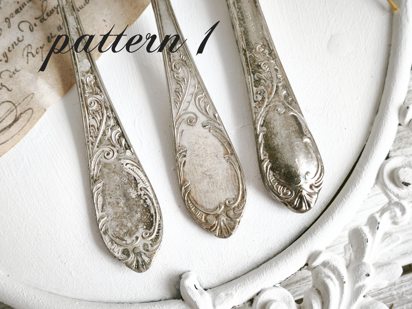24 pcs Antique Silverplated Flatware Ornate Baroque Design, Escroignard & Cie