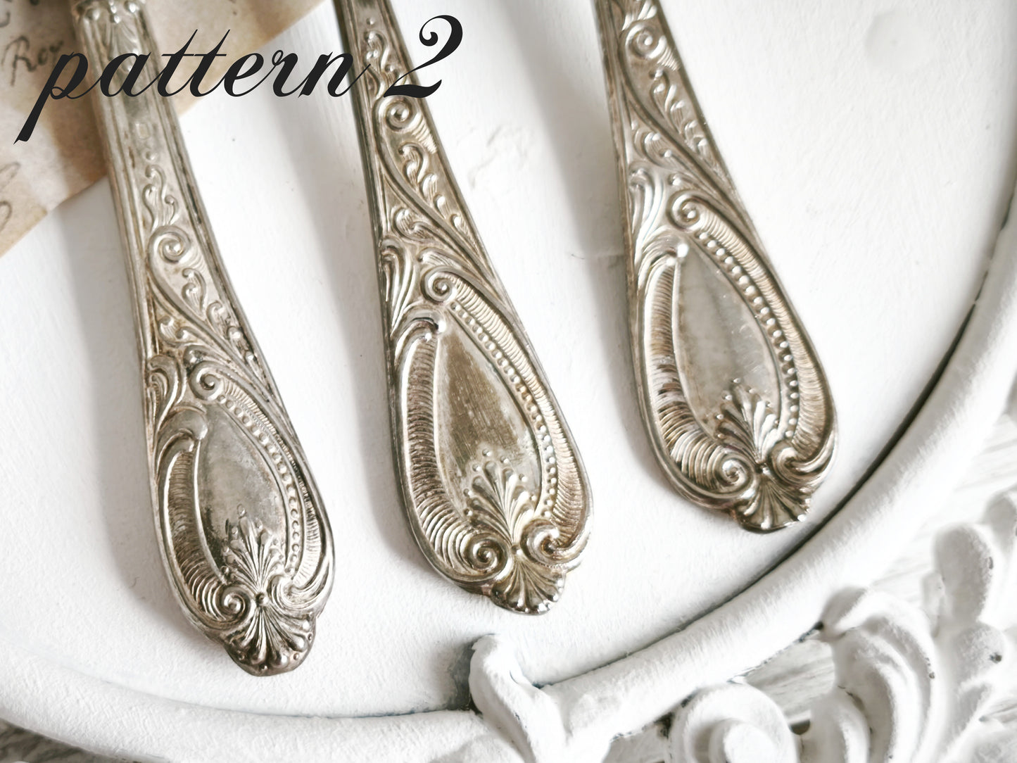24 pcs Antique Silverplated Flatware Ornate Baroque Design, Escroignard & Cie